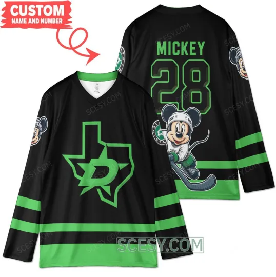 Dallas Stars x Mickey Custom Hockey Jersey