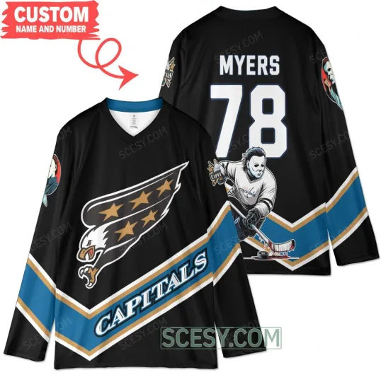 Washington Capitals x Michael Myers Halloween Custom Hockey Jersey