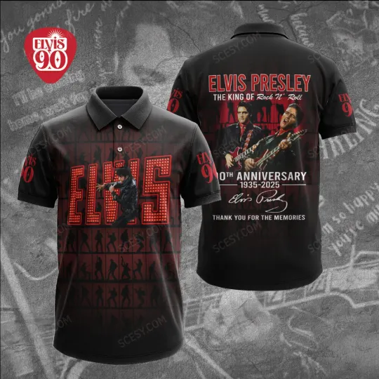 Elvis Presley Polo Shirt, Gift for Fan