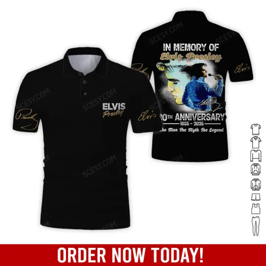 Elvis Presley Polo Shirt, Gift for Fan