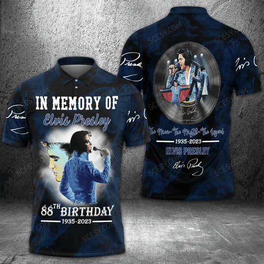 In Memory Of Elvis Presley 88th Birthday Polo Shirt