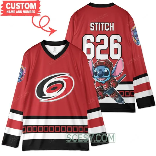 Discover Carolina Hurricanes x Lilo & Stitch Custom Hockey Jersey