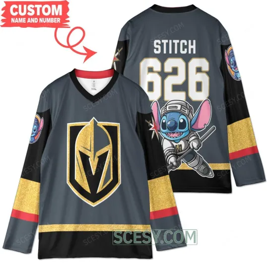 Discover Vegas Golden Knights x Lilo & Stitch Custom Hockey Jersey