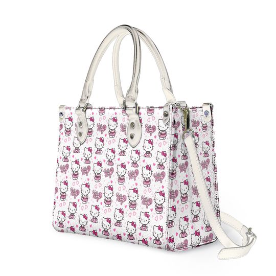 Hello Kitty Leather Handbag for Women, Cartoon Lover's Shopping Bag