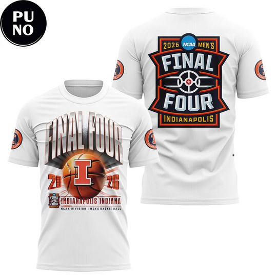 Discover Illinois Fighting Illini 2026 NCAA Men’s Basketball Final Four White Shirt