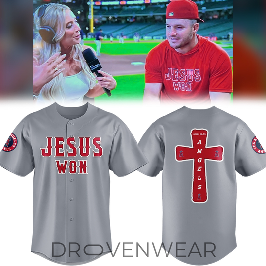 Discover Los Angeles Angels Jesus Won Faith Jersey Version 2
