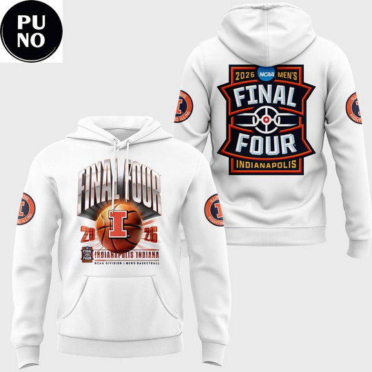 Discover Illinois Fighting Illini 2026 NCAA Men’s Basketball Final Four White Hoodie