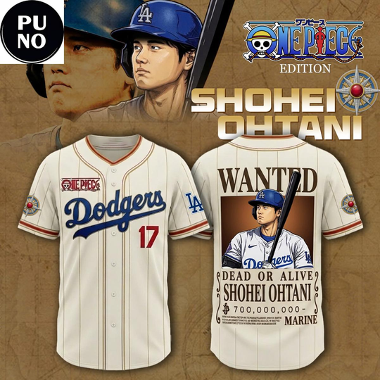 Los Angeles Dodgers x One Piece 2026 Wanted Shohei Ohtani Baseball Jersey