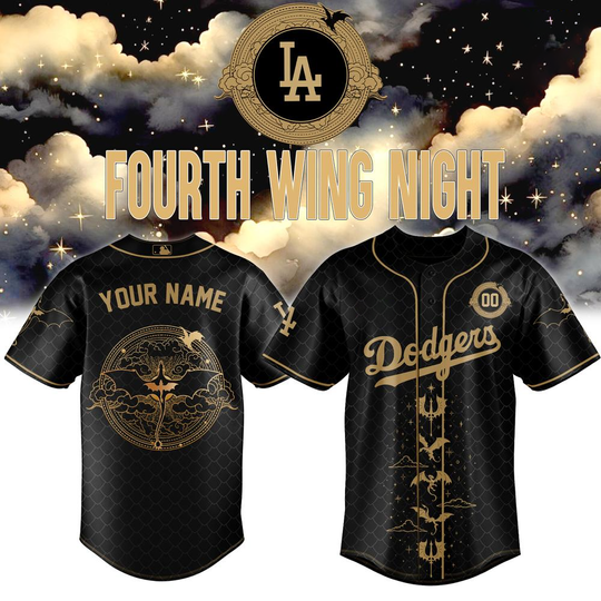 Los Angeles Dodgers Fourth Wing Night Custom Baseball Jersey