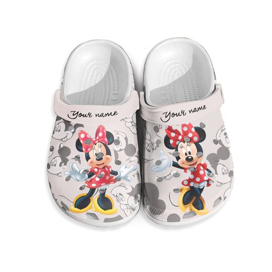 Disney Fanatic  3D Clog Shoes with Minnie Mouse, Personalized Clogs, Design Your Own Clogs