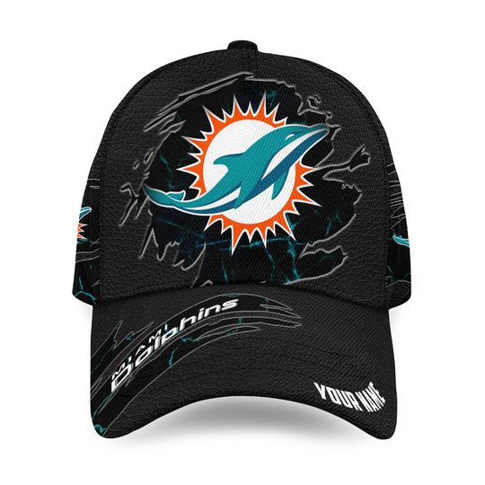 Personalized Name Miami Dolphins Classic Baseball Cap For Fans