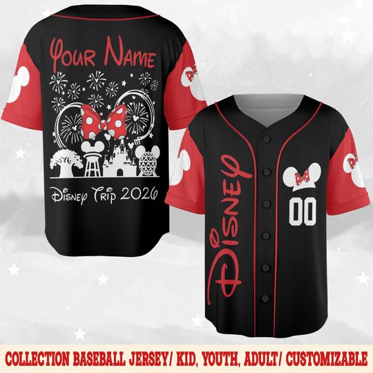 Discover Custom Disney Baseball Jersey Team Disneyland, Kid Youth Adult Disney Shirt, Disneyworld Trip Outfit, Gift for Disney Fans