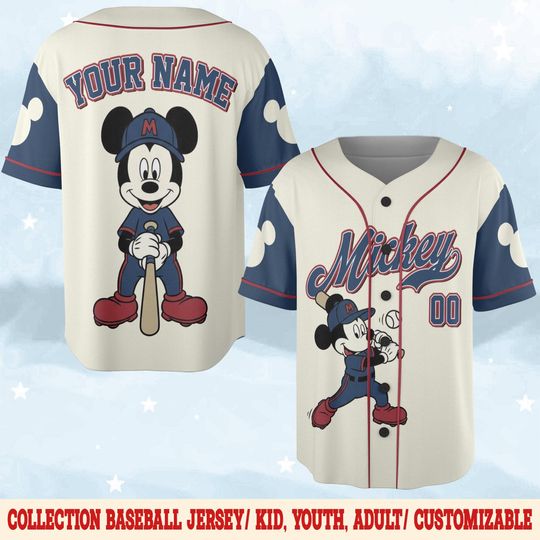 Discover Custom Mickey Mouse Baseball Jersey, Mickey Mouse Baseball Jersey, WDW Birthday Gift