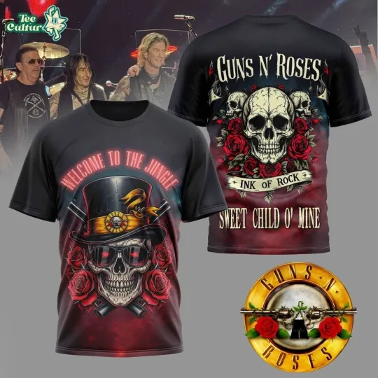 Discover Guns N Rose Welcome To The Jungle 3D Graphic Shirt Limited Edition