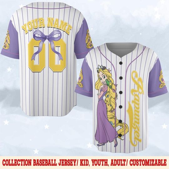 Discover Custom Rapunzel Collection Baseball Jersey, Disney Princess Rapunzel Jersey, Disney Baseball Jersey Sports Cute Gifts For Fans