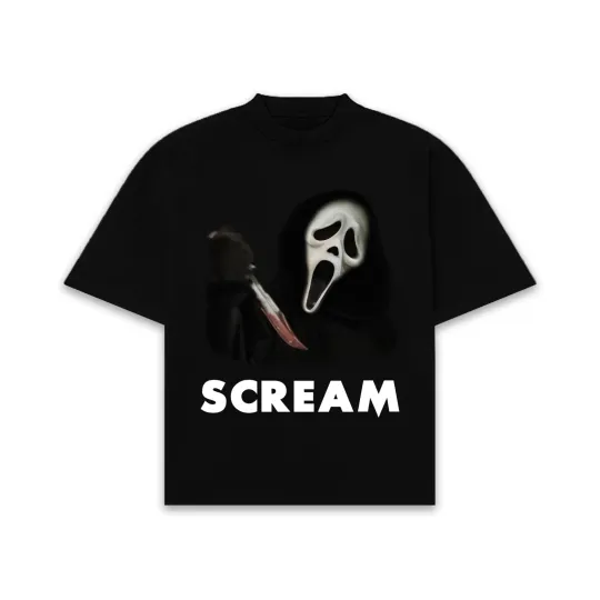 Discover Ghost Face Scream T-Shirt Halloween Horror Slasher Spooky Villain Tee Top