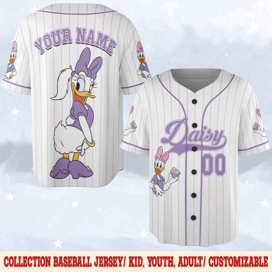 Discover Custom Disney Daisy Duck Collection Baseball Jersey,Disney Daisy Duck Jersey,Disneyland Baseball Team Matching Outfit,Birthday Gift G5QA05-3
