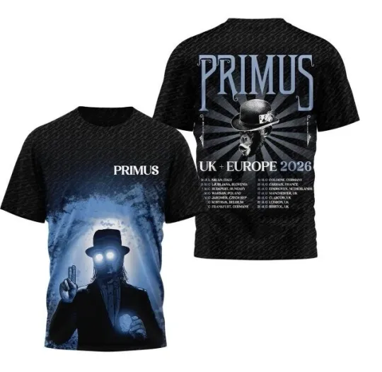 Discover Primus UK + Europe 2026 Tour T-Shirt 3D