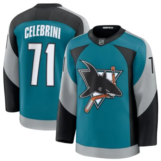 Discover Macklin Celebrini San Jose Sharks 2025/26 Alternate Men’s NHL Hockey Jersey