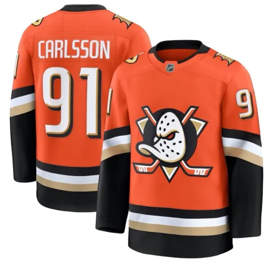 Discover Leo Carlsson Anaheim Ducks 2025/26 Home Men's NHL Hockey Jersey
