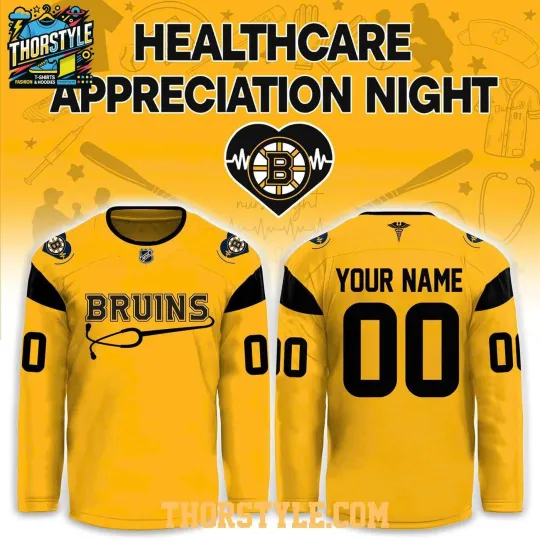 Discover Personalized Boston Bruins x Healthcare Appreciation Night 2026 Hockey Shirt