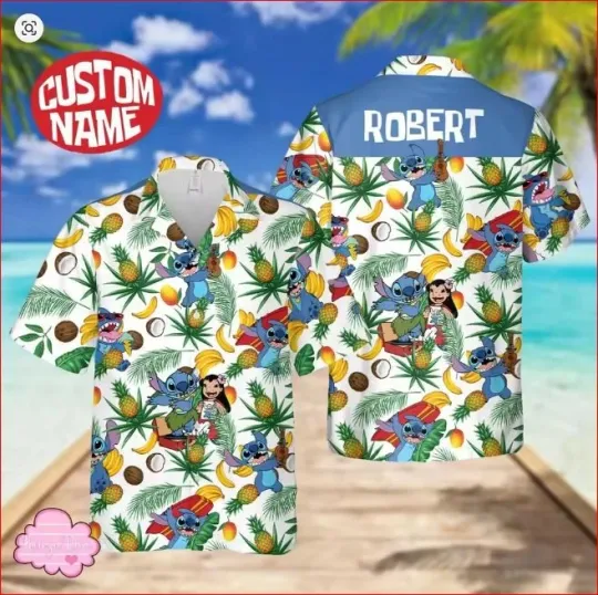 Discover Custom Name Lilo Stitch For Summer Disney Stitch Hawaiian Shirt