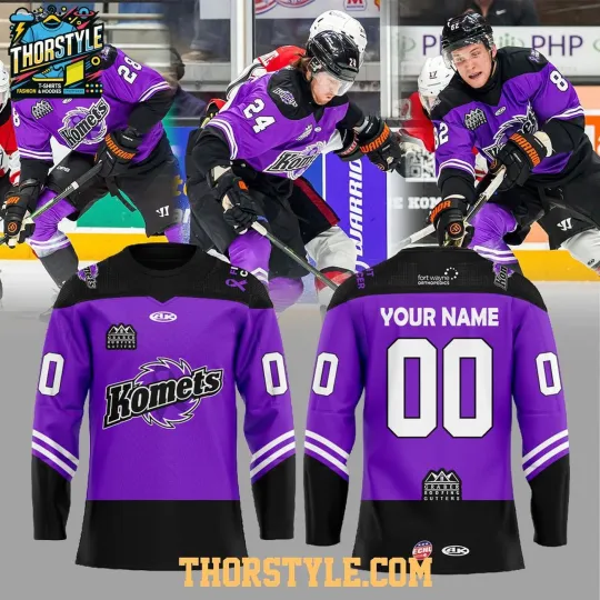 Discover Personalized Fort Wayne Komets Cancer Night 2026 Hockey Shirt Men's Fan Gear