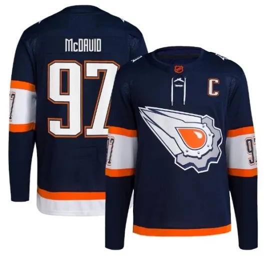Discover Edmonton Oilers Connor McDavid 2024 Reverse Retro Men’s NHL Hockey Jersey