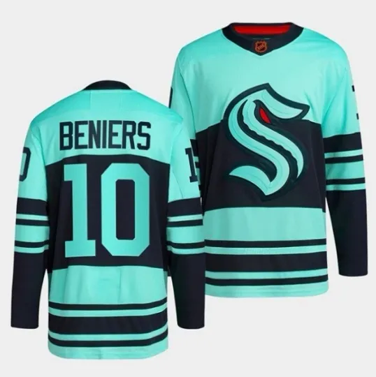 Discover Seattle Kraken Matty Beniers 2024 Reverse Retro Men's NHL Hockey Jersey