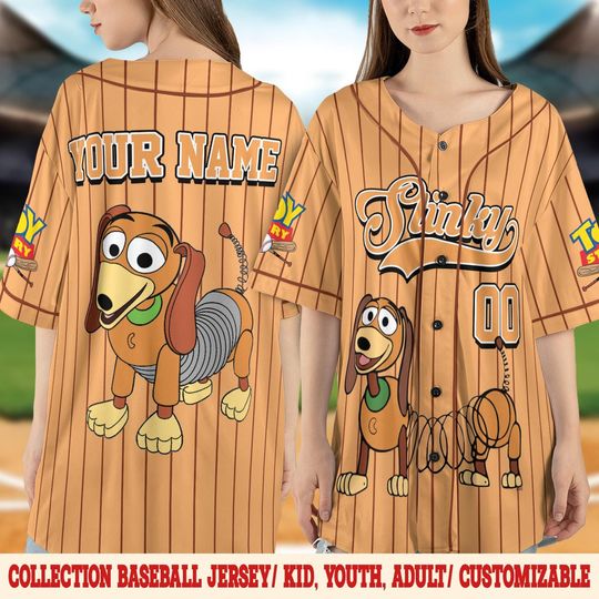 Discover Slinky Dog Toy Story Baseball Jersey, Disney Slinky Character Jersey Shirt, Toy Story Family Matching Disney Baseball Tee JCT405-6