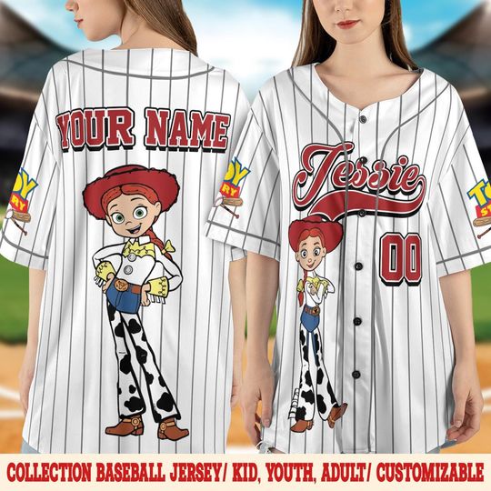 Discover Jessie Toy Story Baseball Jersey, Disney Jessie Character Jersey Shirt, Toy Story Family Matching Outfit, Disney Trip Baseball Tee JCT405-3