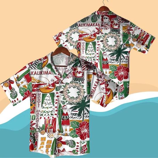 Discover Mele Kalikimaka Hawaiian Shirt  Tropical Santa Aloha Outfit