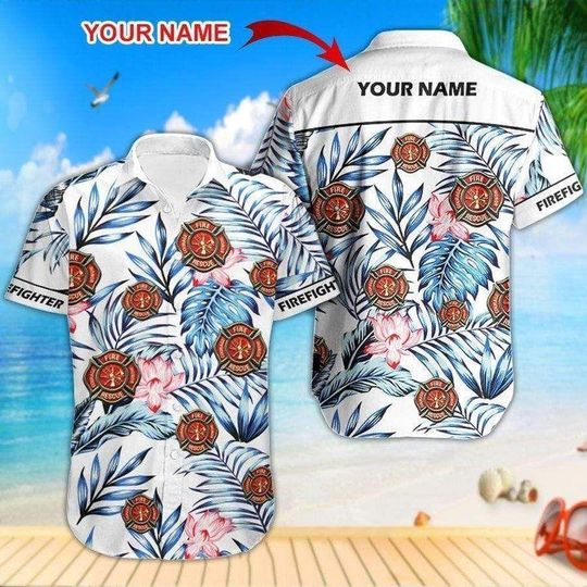 Discover Personalized Firefighter Hawaiian Shirt, Tropical Aloha Shirt