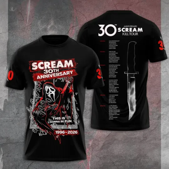 Discover Scream 30th Anniversary 3D Apparel Tshirt