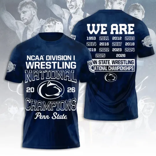 Discover Nittany Lions Wrestling 2026 National Champions 3D Apparel