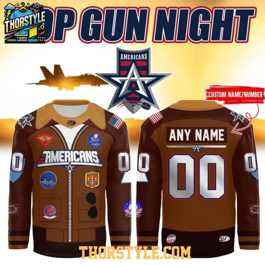 Discover Personalized Allen Americanss Top Gun Night USN Night 2026 Hockey Shirt Fan Gear