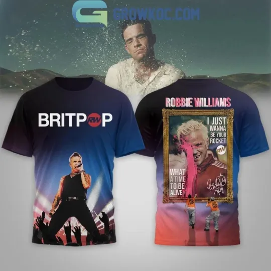 Discover Robie Williams Britpop I Just Wanna Be Your Rocket 3D T-Shirt