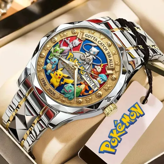 Discover Pokemons 30th Anniversary 2026 Stainless Steel Men's Quartz Watch