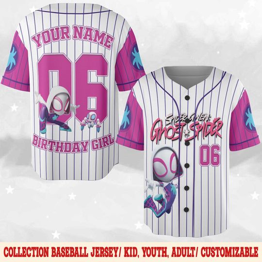 Discover Custom Spidey and His Amazing Friends Baseball Jersey, Gwen Stacy Baseball Jersey Shirt, Spiderman Baseball Team Outfit