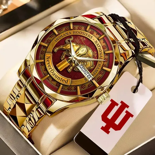 Discover Indiana Hoosier Footballs Nationals Champions Alloy Luxury Quartz Watch