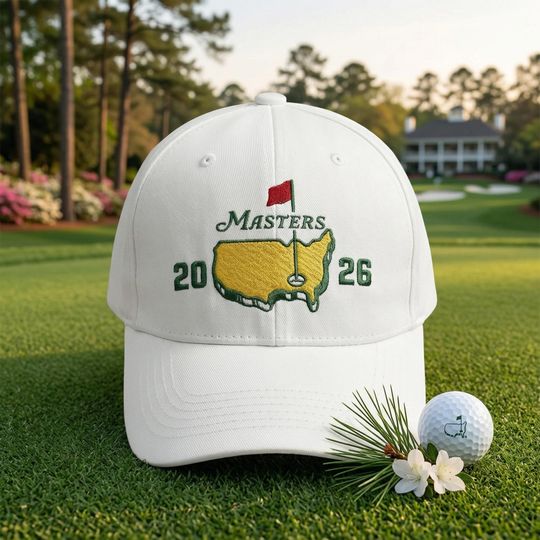 Discover Embroidered Masters Golf Cap, Augusta Theme, 2026 Tournament Hat