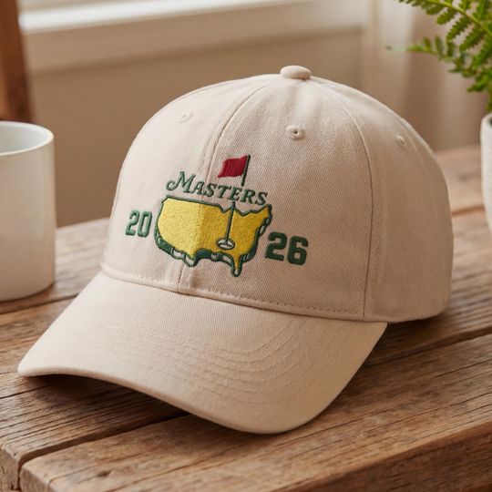 Masters Inspired Embroidered Golf Hat, Augusta Style Golf Cap, 2026 Golf Tournament Hat, Golf Lover Gift, Embroidered Dad Hat!