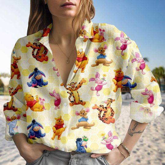 Discover Winnie The Pooh Blouse Shirt, Pooh And Friends Women Shirt, Disney Movie Shirt, Pooh Lover Gift, Gift For Her