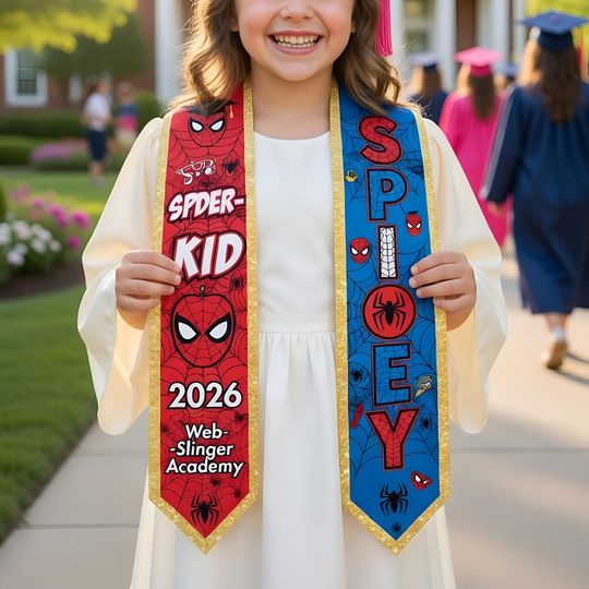 Class of 2026 Kindergarten Stole, Custom Name Kid Graduation Stole, Grad Gift for Kids, Kids Graduation Sash, Preschool Graduation Stole