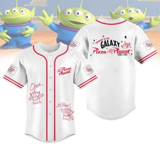 Discover Pizza Planet Toy Story Baseball Jersey, Disney Aliens Baseball Shirt, Toy Story Jersey