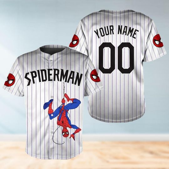 Discover Custom Spiderman Baseball Jersey, Personalized Spidey Baseball Shirt, Custom Spider Verse Team Outfits