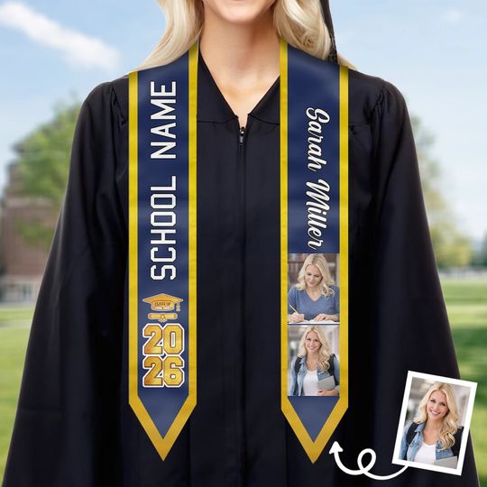 Class Of 2024 So Done - Personalized Custom Graduation Stole - Upload Image, Graduation Gift