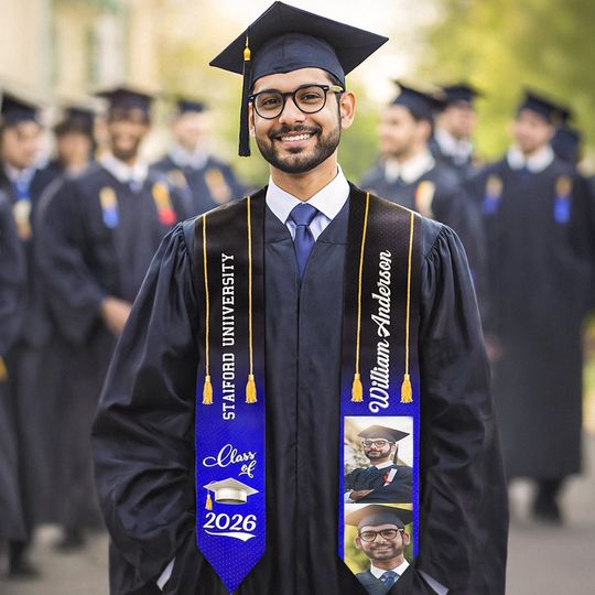 Discover Class Of 2024 - Personalized Custom Graduation Stole - Upload Image, Graduation Gift