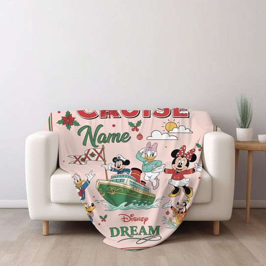 Discover Personalized All Characters Very Merrytime Cruises Disney Christmas Cruise Blanket, Mickey & Friends Xmas Trip, Family Cruise 2025 NGWP07