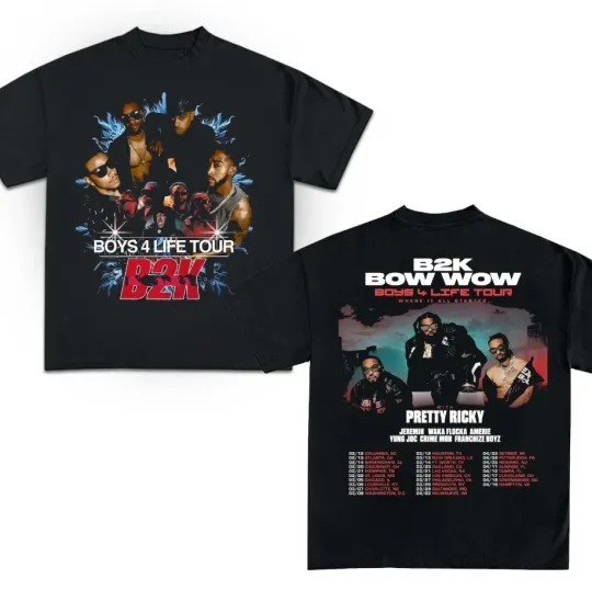 Discover Bow Wow x B2K Boys 4 Life Tour Unisex Double Sided T-Shirt 2026 Graphic Tee